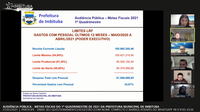 Audiência Pública: Representantes do Executivo Municipal prestam informações sobre as metas fiscais do primeiro quadrimestre de 2021 à CFO e demais vereadores