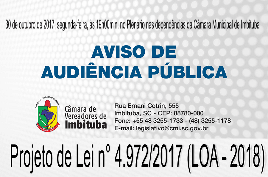 Aviso de Audiência Pública nº 009/2017