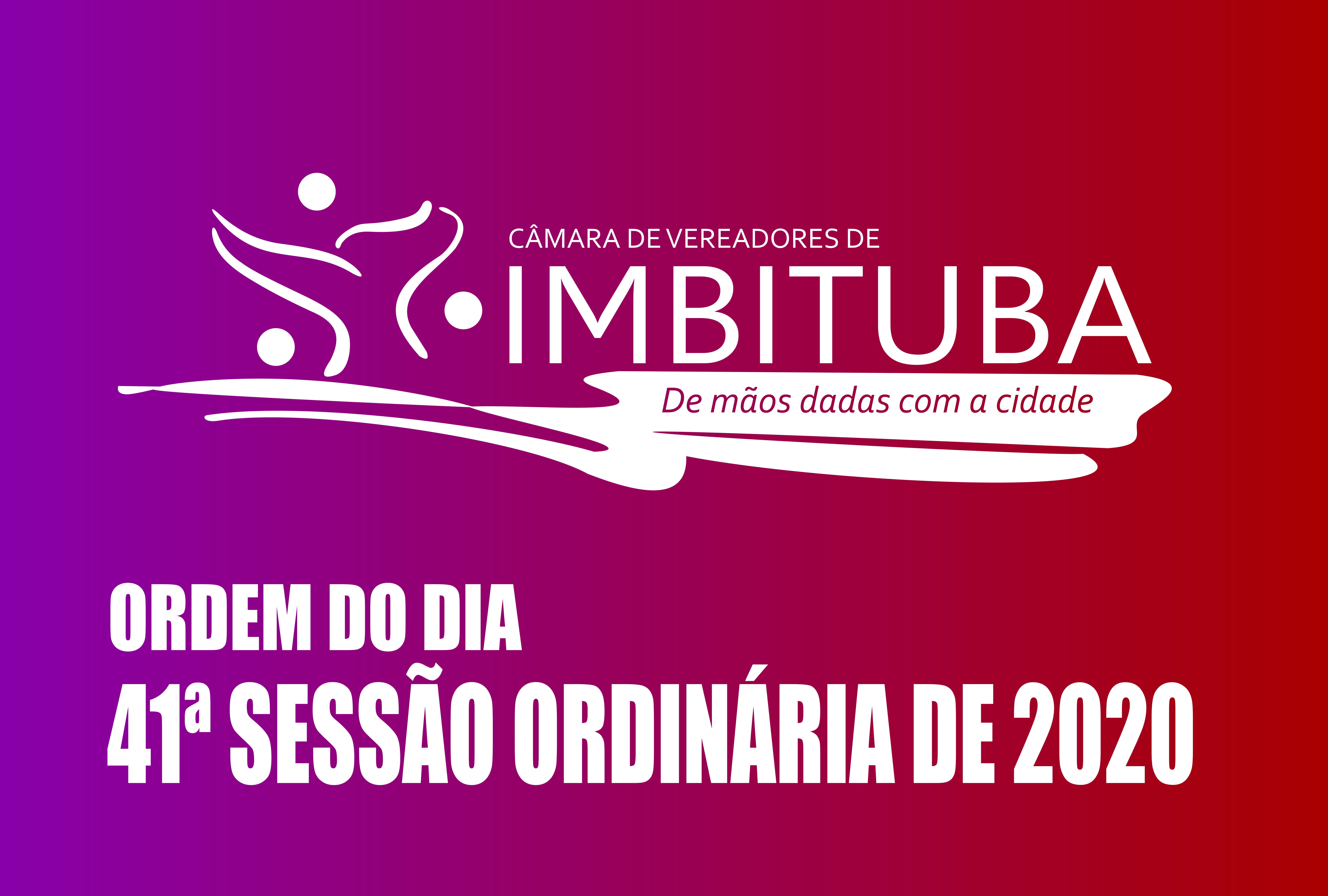 Ordem do Dia da 41ª Sessão Ordinária de 2020